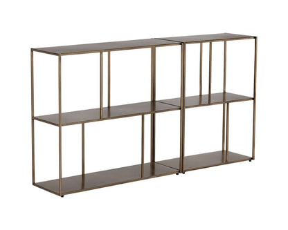 Sunpan - MIXT Eiffel Low Bookcase Medium - Antique Brass - 106602 veiw 3