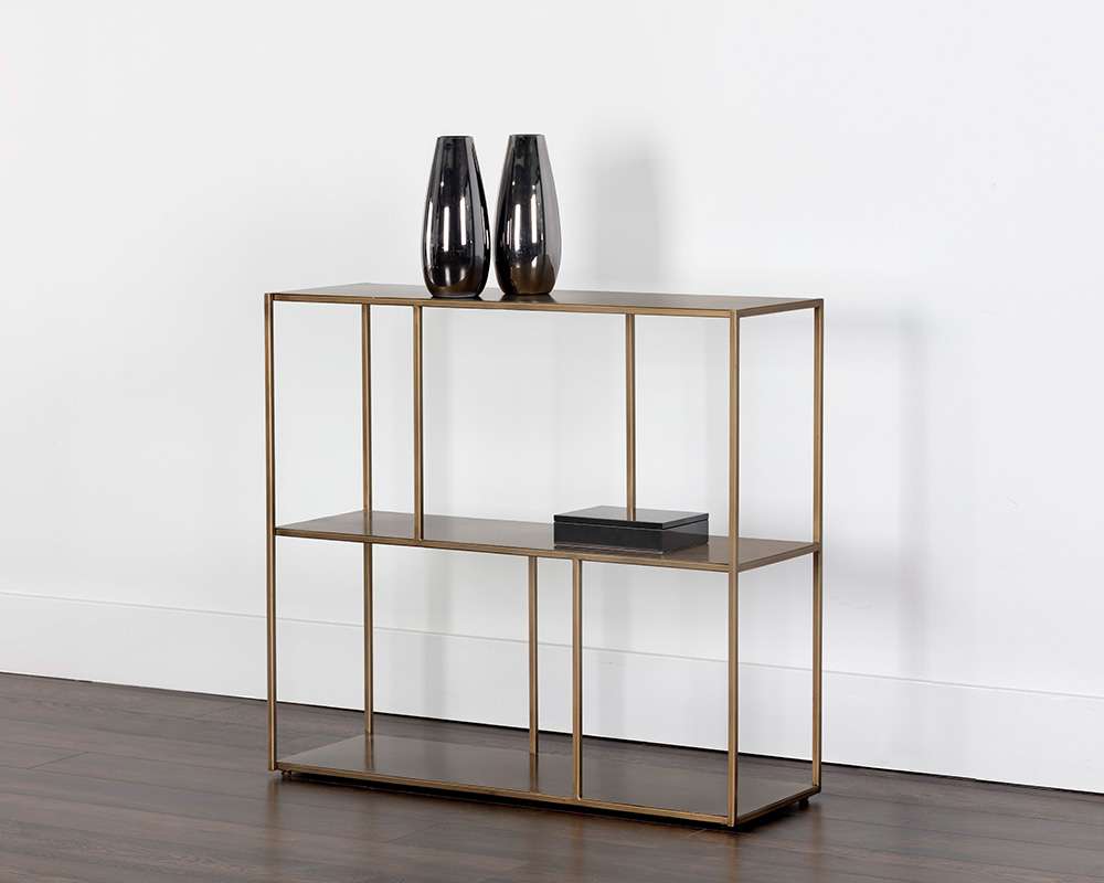 Sunpan - MIXT Eiffel Low Bookcase Medium - Antique Brass - 106602 veiw 4