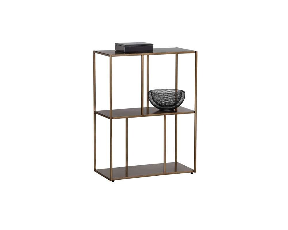 Sunpan - MIXT Eiffel Low Bookcase Small - Antique Brass - 106600 veiw 1