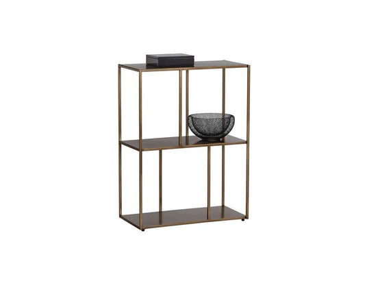 Sunpan - MIXT Eiffel Low Bookcase Small - Antique Brass - 106600 veiw 1