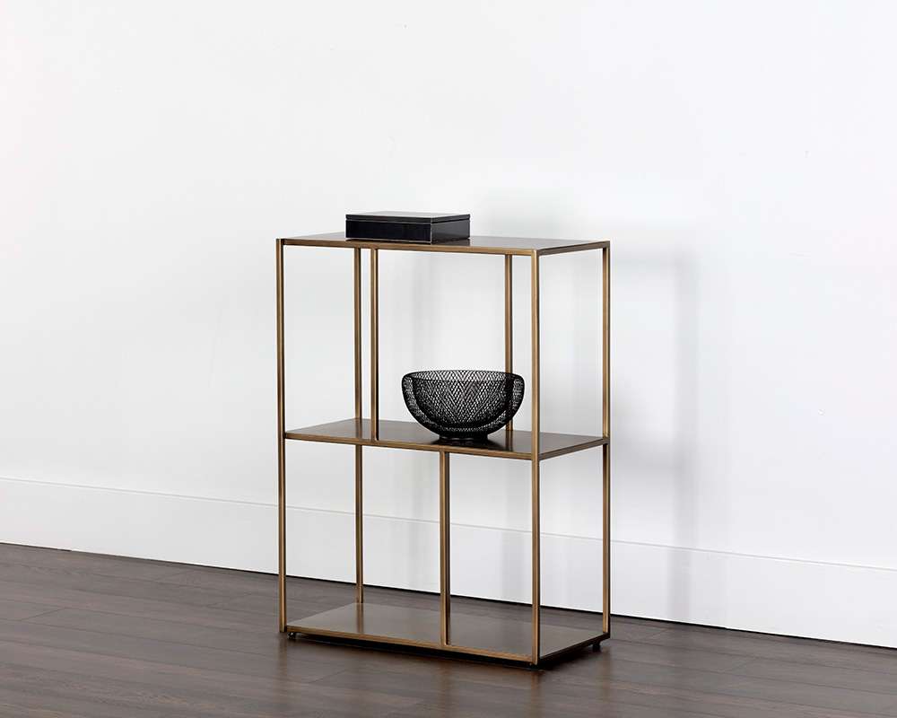 Sunpan - MIXT Eiffel Low Bookcase Small - Antique Brass - 106600 veiw 4