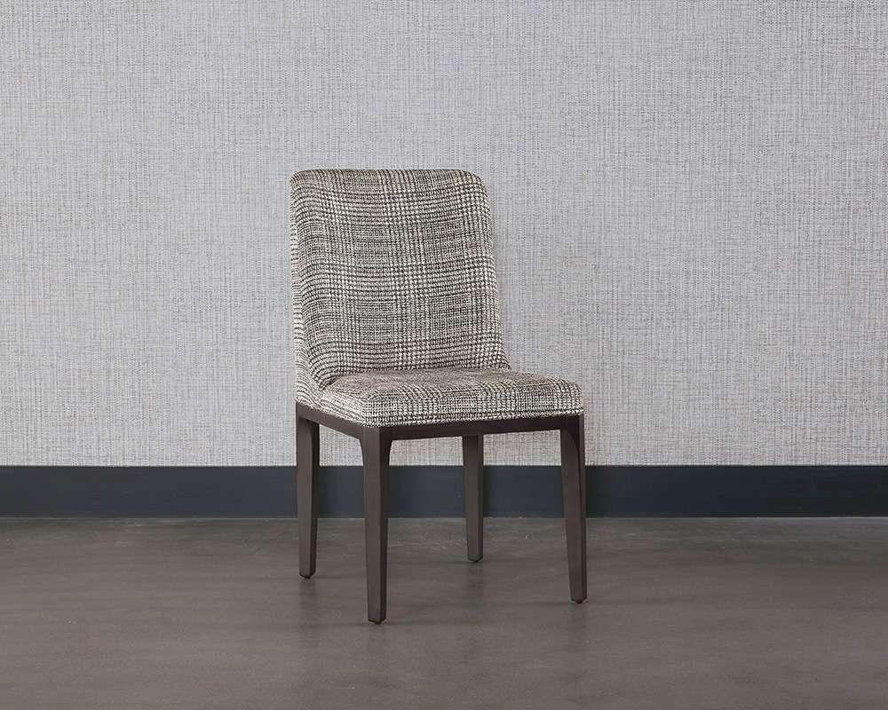 Sunpan - Elisa Dining Chair - Grey Oak - Naya Check Black - 108128 veiw 5