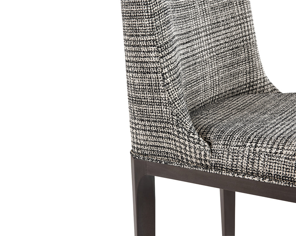 Sunpan - Elisa Dining Chair - Grey Oak - Naya Check Black - 108128 view 6