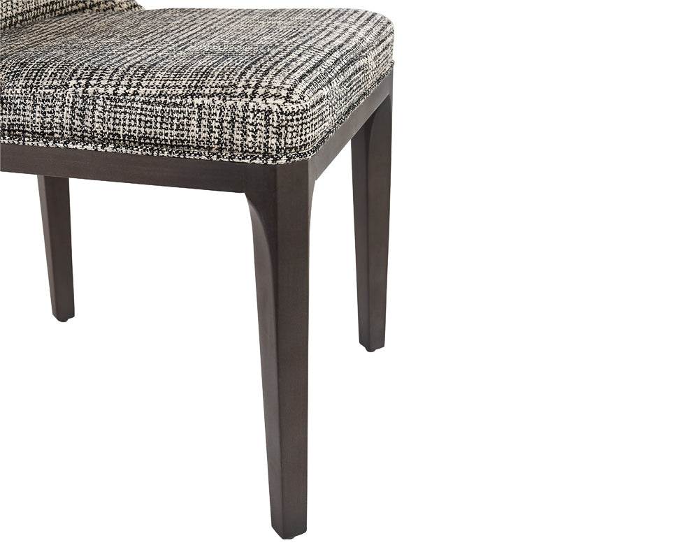 Sunpan - Elisa Dining Chair - Grey Oak - Naya Check Black - 108128 view 7