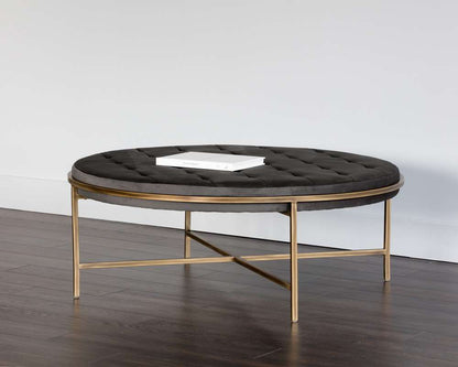 Sunpan - Irongate Ethel Ottoman Round - Piccolo Pebble - 102772 veiw 3