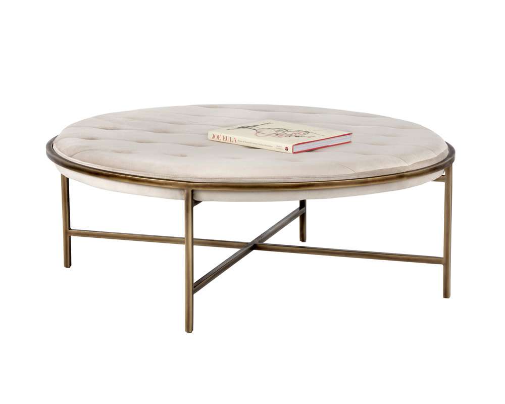 Sunpan - Irongate Ethel Ottoman Round - Piccolo Prosecco - 102773 veiw 1