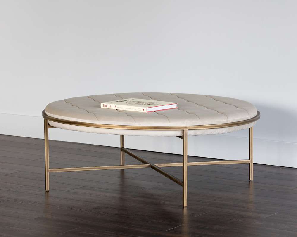 Sunpan - Irongate Ethel Ottoman Round - Piccolo Prosecco - 102773 veiw 3