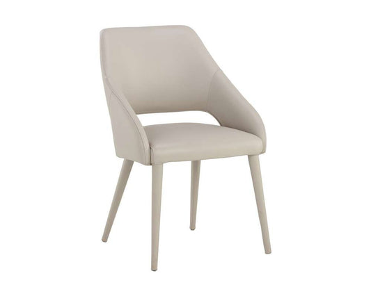 Sunpan - Galen Dining Chair - Linea Light Grey Leather - 110790 veiw 1
