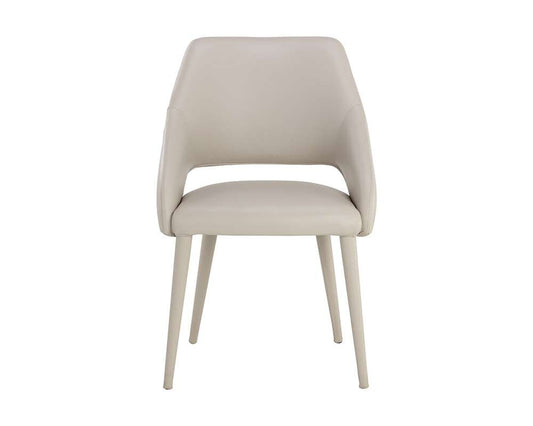 Sunpan - Galen Dining Chair - Linea Light Grey Leather - 110790 veiw 2