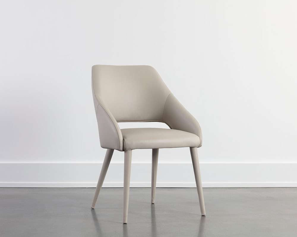 Sunpan - Galen Dining Chair - Linea Light Grey Leather - 110790 veiw 5