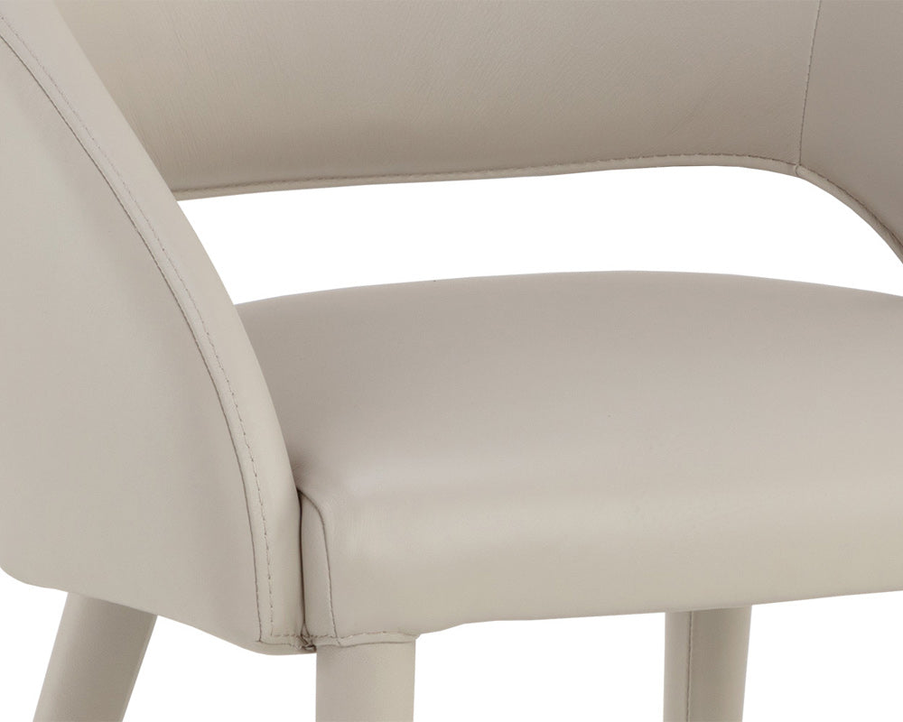 Sunpan - Galen Dining Chair - Linea Light Grey Leather - 110790 view 7