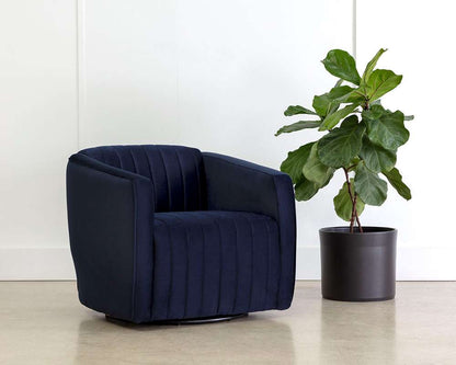Sunpan - Garrison Swivel Lounge Chair - Abbington Navy - 110185_SUN veiw 4
