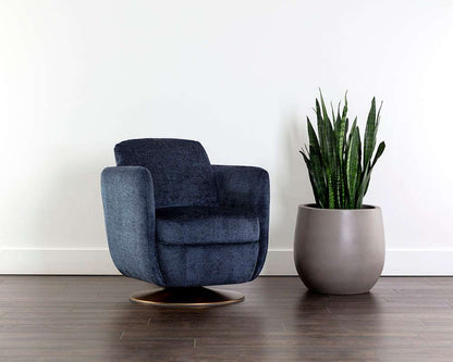Sunpan - Gilley Swivel Lounge Chair - Bergen Navy - 109310 veiw 5