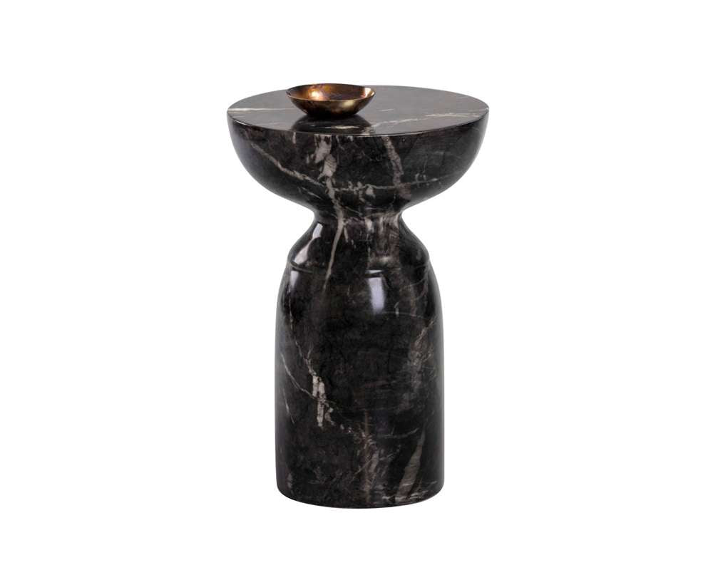 Sunpan - MIXT Goya End Table - Marble Look - Black - 105012 veiw 1