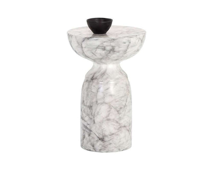 Sunpan - MIXT Goya End Table - Marble Look - White - 106284 veiw 1
