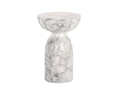 Sunpan - MIXT Goya End Table - Marble Look - White - 106284 veiw 3