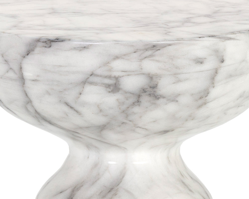 Sunpan - MIXT Goya End Table - Marble Look - White - 106284 view 5