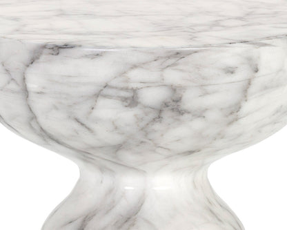 Sunpan - MIXT Goya End Table - Marble Look - White - 106284 view 5