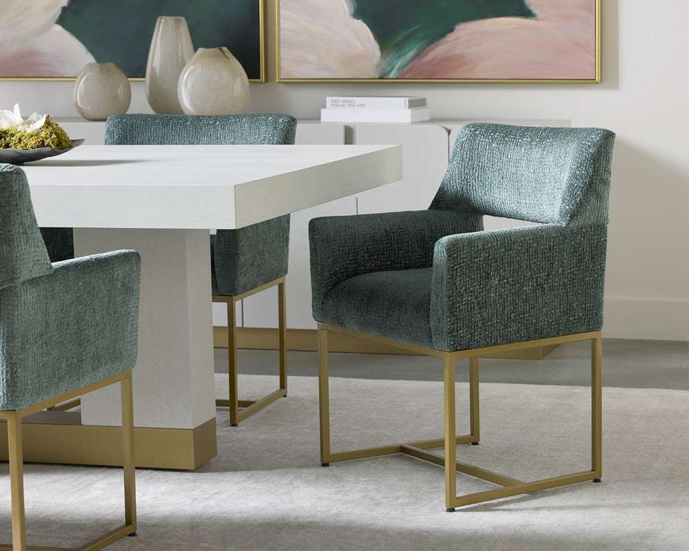 Sunpan - Greco Dining Armchair - Aura Teal - 110782 veiw 5