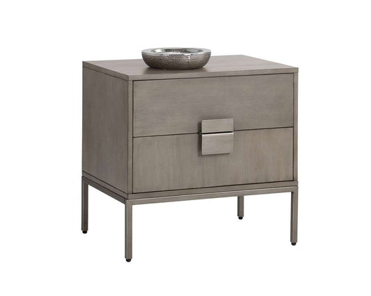 Sunpan - MIXT Jade Nightstand - Antique Silver - Ash Grey - 104100 veiw 1