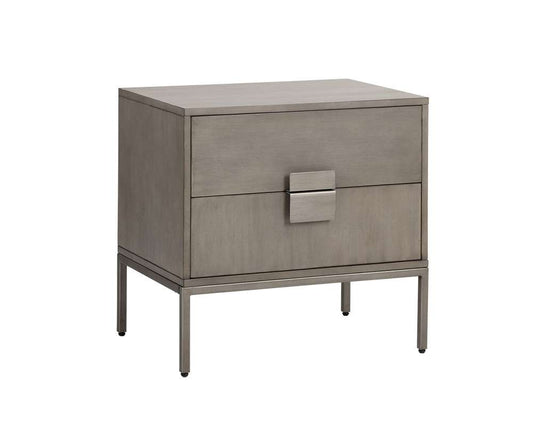 Sunpan - MIXT Jade Nightstand - Antique Silver - Ash Grey - 104100 veiw 2
