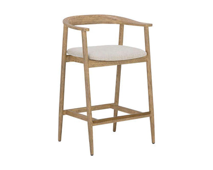 Sunpan - MIXT Jeremy Counter Stool - Weathered Oak - Dove Cream - 111008 veiw 1