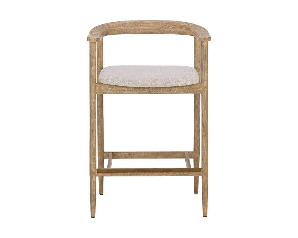 Sunpan - MIXT Jeremy Counter Stool - Weathered Oak - Dove Cream - 111008 veiw 2