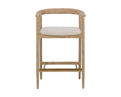Sunpan - MIXT Jeremy Counter Stool - Weathered Oak - Dove Cream - 111008 veiw 2