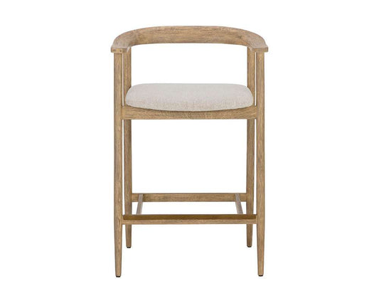 Sunpan - MIXT Jeremy Counter Stool - Weathered Oak - Dove Cream - 111008 veiw 2