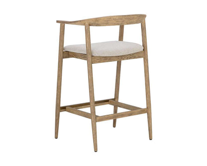 Sunpan - MIXT Jeremy Counter Stool - Weathered Oak - Dove Cream - 111008 veiw 4