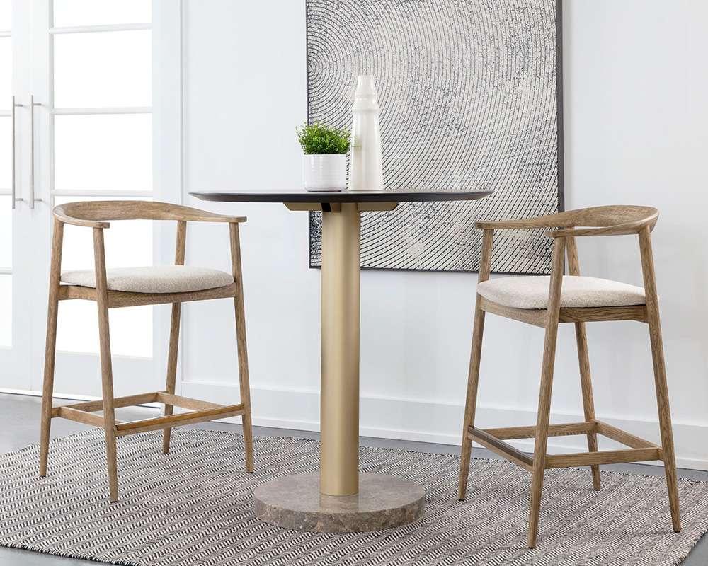 Sunpan - MIXT Jeremy Counter Stool - Weathered Oak - Dove Cream - 111008 veiw 5