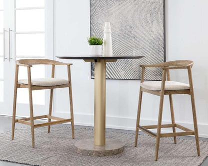 Sunpan - MIXT Jeremy Counter Stool - Weathered Oak - Dove Cream - 111008 veiw 5