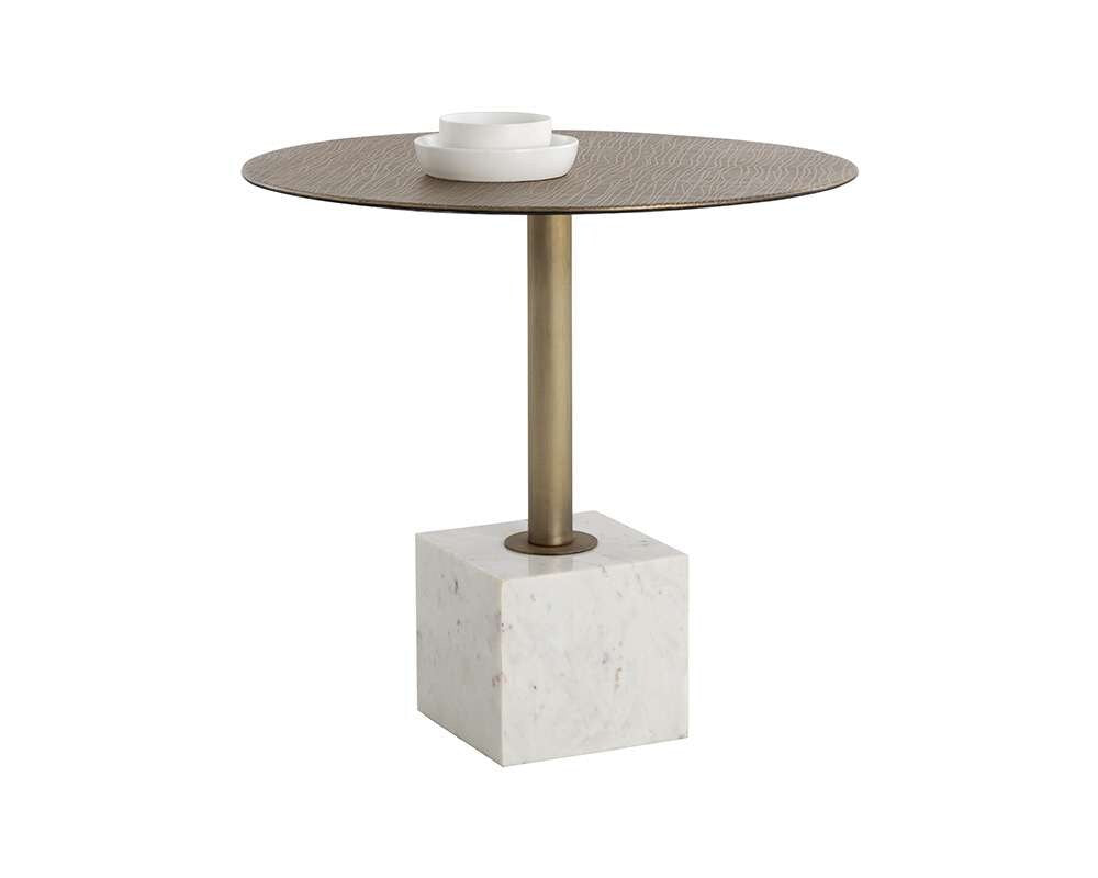 Sunpan - Kata Bistro Table - White Marble - 32in - 109639 veiw 1