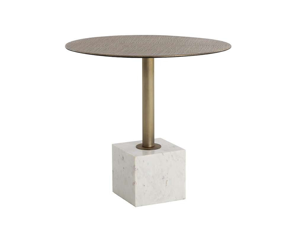Sunpan - Kata Bistro Table - White Marble - 32in - 109639 veiw 2