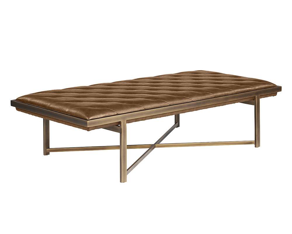 Sunpan - Irongate Kayla Bench - Vintage Cognac - 105639_CLOSEOUT veiw 1