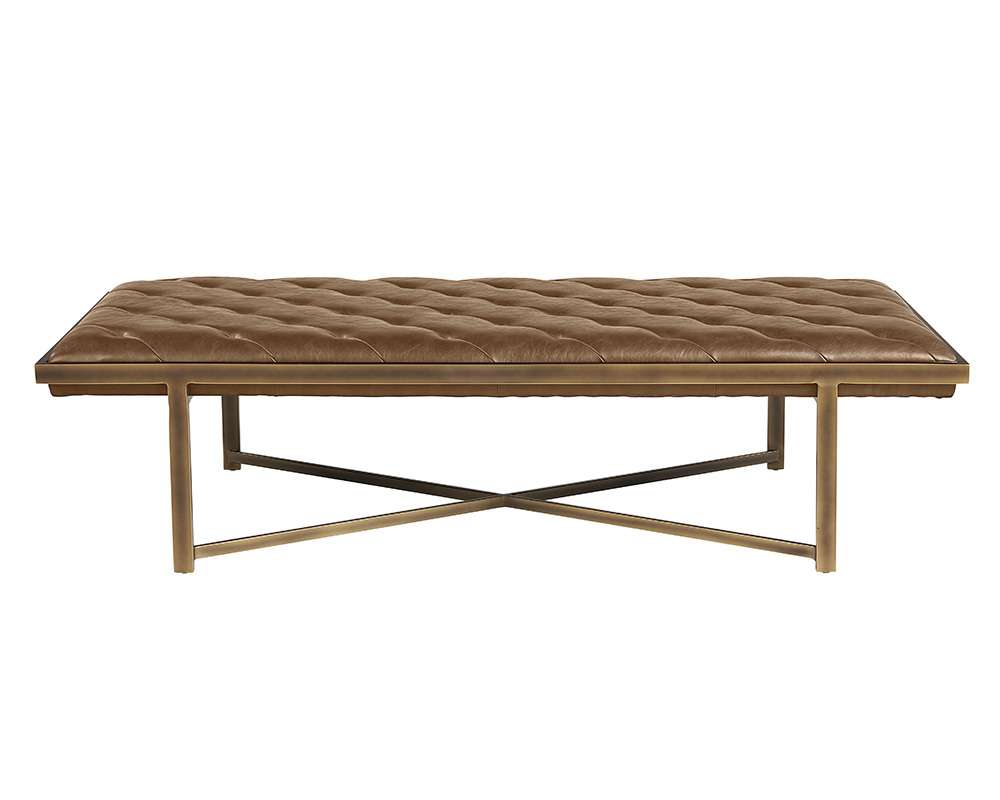 Sunpan - Irongate Kayla Bench - Vintage Cognac - 105639_CLOSEOUT veiw 2