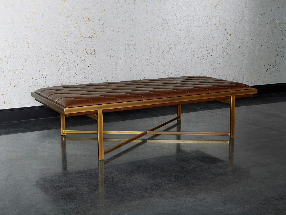 Sunpan - Irongate Kayla Bench - Vintage Cognac - 105639_CLOSEOUT view 3