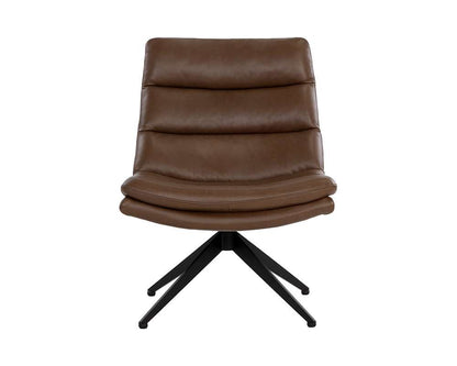 Sunpan - Keller Swivel Lounge Chair - Missouri Mahogany Leather - 107702 veiw 2