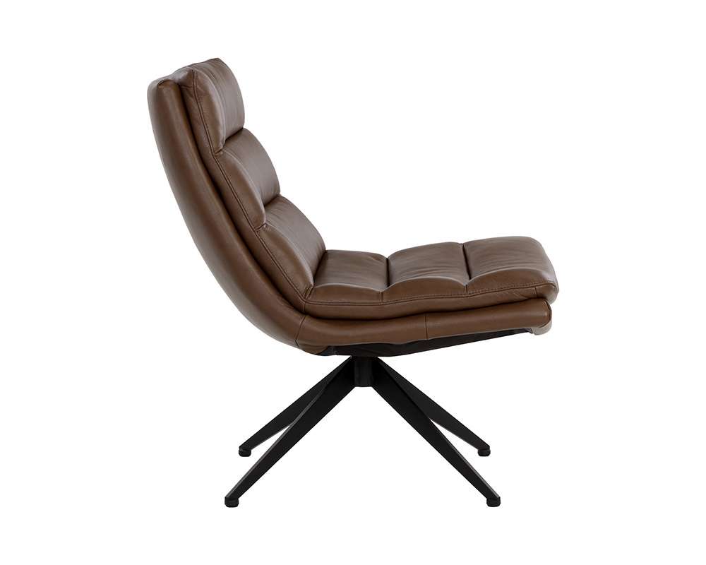 Sunpan - Keller Swivel Lounge Chair - Missouri Mahogany Leather - 107702 veiw 3