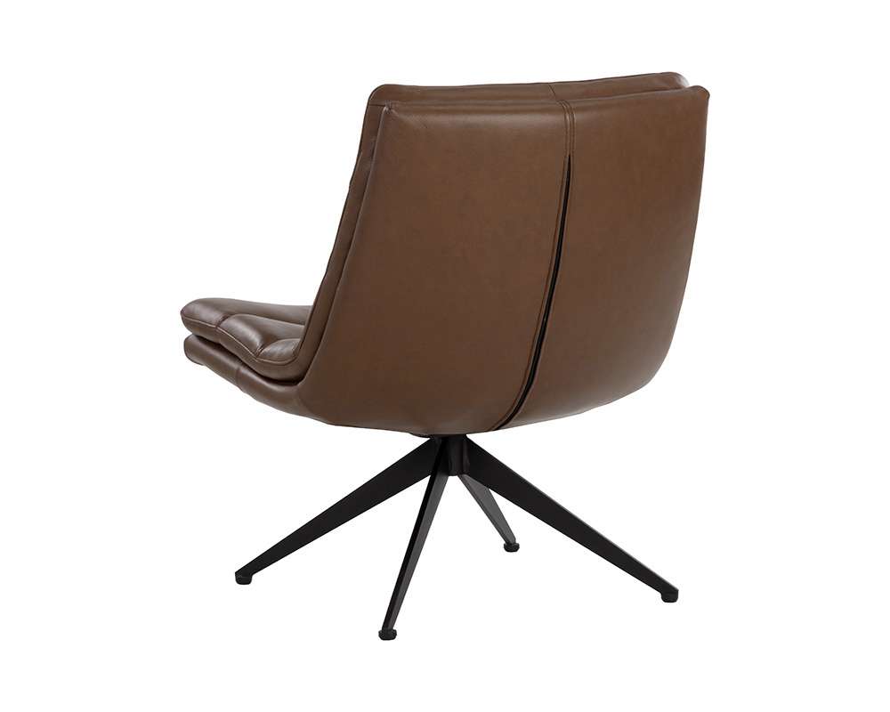 Sunpan - Keller Swivel Lounge Chair - Missouri Mahogany Leather - 107702 veiw 4