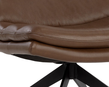 Sunpan - Keller Swivel Lounge Chair - Missouri Mahogany Leather - 107702_CLOSEOUT view 7