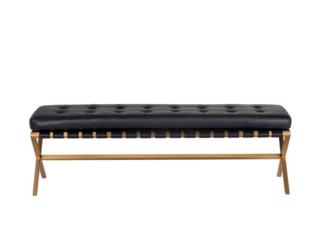 Sunpan - Ikon Kenji Bench Small - Gold - Bravo Black - 105363 veiw 3