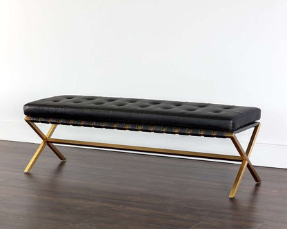 Sunpan - Ikon Kenji Bench Small - Gold - Bravo Black - 105363 veiw 4