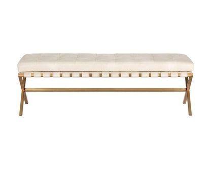 Sunpan - Kenji Bench Small - Gold - Bravo Cream - 105362_SUN veiw 3