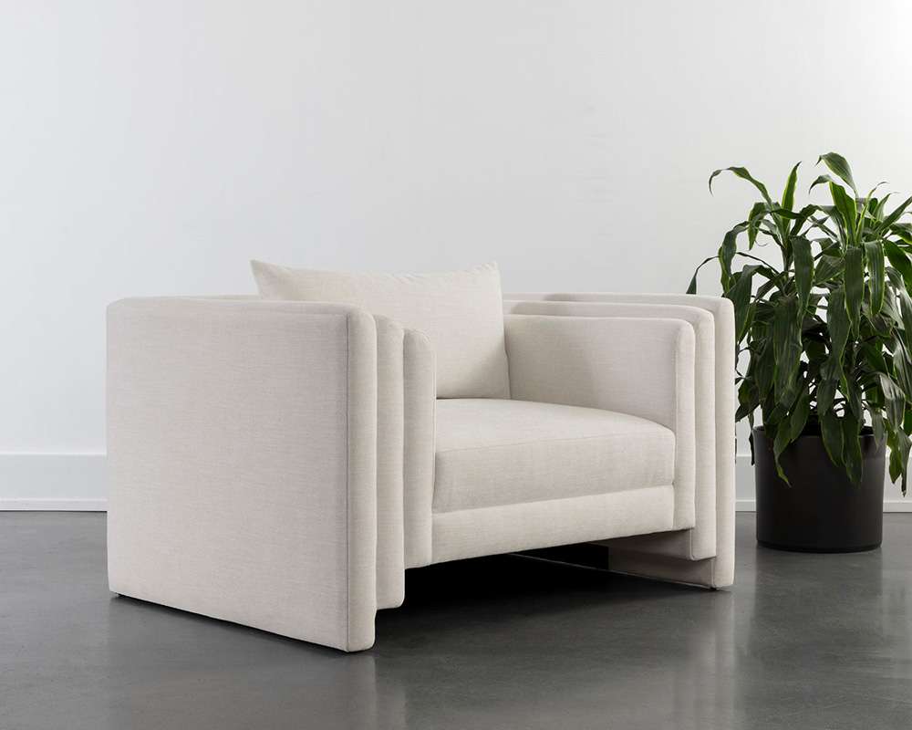 Sunpan - Westport Kira Armchair - Heather Ivory Tweed - 111651 veiw 5