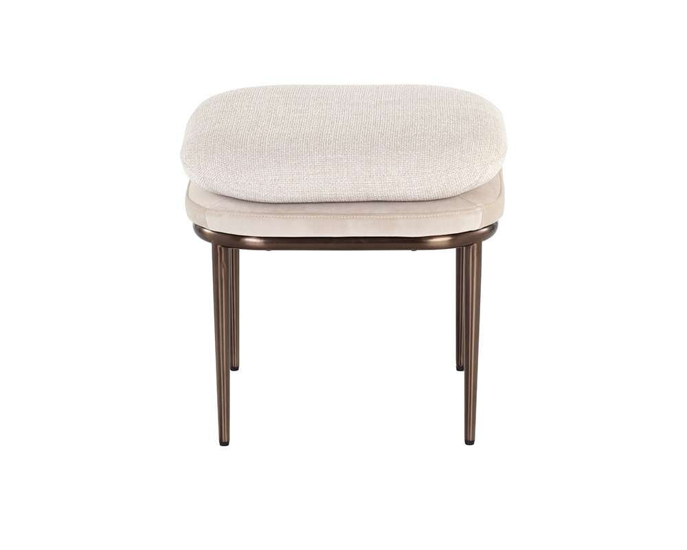 Sunpan - Koffi Stool - Dark Bronze - Chacha Cream / Meg Taupe - 109315 veiw 2