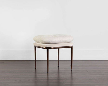 Sunpan - Koffi Stool - Dark Bronze - Chacha Cream / Meg Taupe - 109315 veiw 3