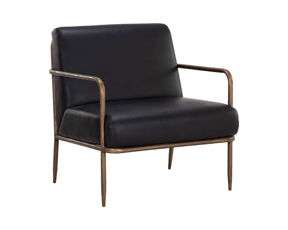Sunpan - Lathan Lounge Chair - Charcoal Black Leather - 111357 veiw 1