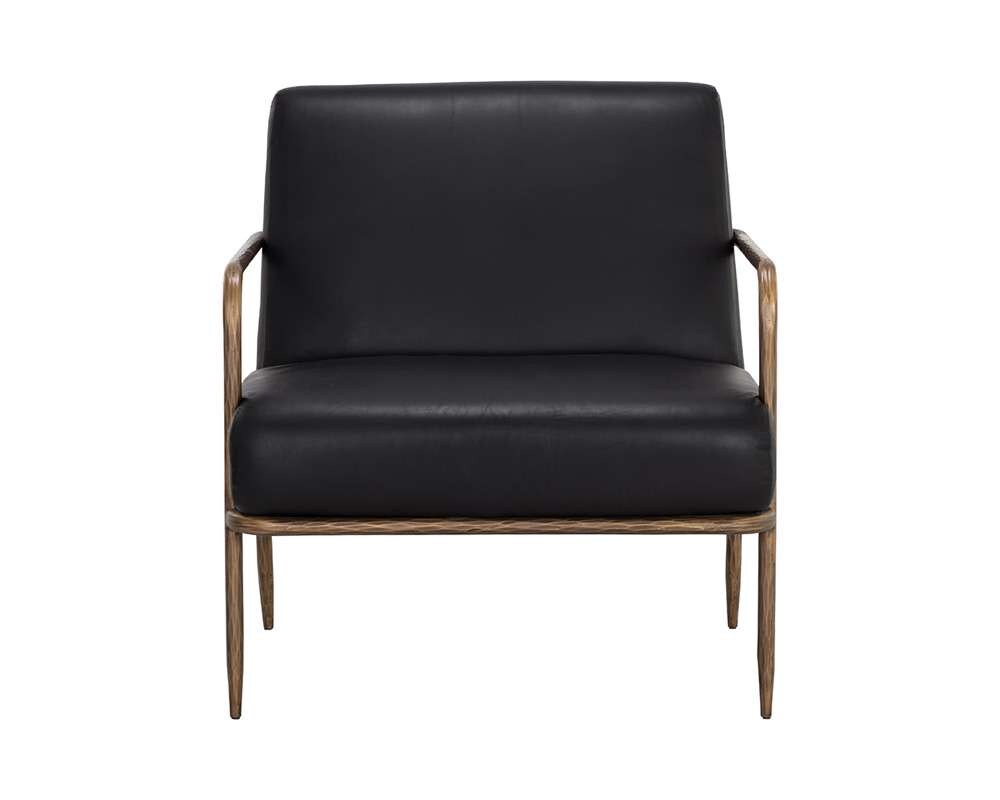 Sunpan - Lathan Lounge Chair - Charcoal Black Leather - 111357 veiw 2