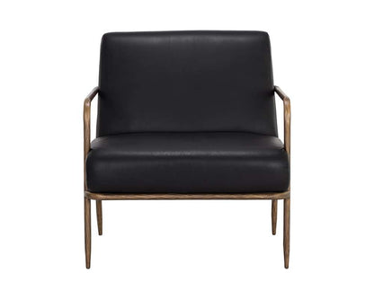 Sunpan - Lathan Lounge Chair - Charcoal Black Leather - 111357 veiw 2